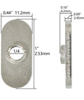 Twenty Pack One Quarter Inch Twenty Centered Hole Sliding T Nuts For 10 Series T Track Extrusions side view dimensions