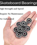 608 RS Chrome Steel Ball Bearings 100 Pack 8x22x7mm Pre Lubricated Double Rubber Sealed ABEC 3 held in hand