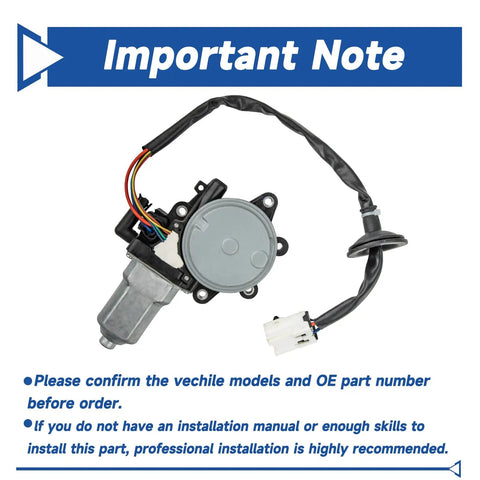 Inf Infiniti G35 Nissan 350Z Front Left Window Motor Replacement 2003-2009 Coupe And 2004-2009 Convertible OE 742-511 6-Pin Connector Fit For Driver Side Power Window, black wiring harness and connector