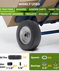 Beefy 10 Inch Solid Wheel Replacement Kit With Flat Free PU Run Flat Tire For 4.10/3.50-4 Wheels on a hand truck.