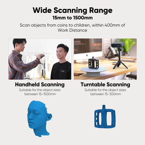 Badass Precision Handheld 3D Scanner With Smart Blue Light Sensors For Killer 3D Printing Models Using Frictionless Cleanup Plus Deep Scan Reach And Seamless Windows Mac Setup