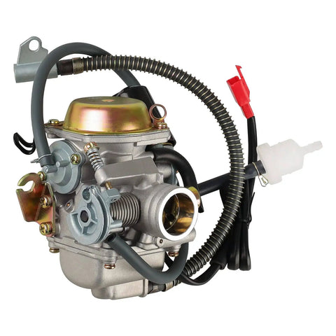 GY6 Carburetor PD24J 24mm For 125cc To 150cc 4 Stroke Engines Electric Choke Intake Manifold For Motorcycle Scooter ATV Go Kart