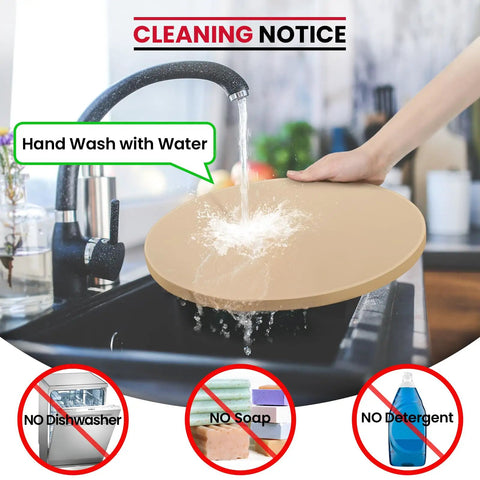 15 Inch Round Pizza Stone For Grill And Oven Heavy Duty Cordierite Baking Pan Thermal Shock Resistant, hand washing in sink