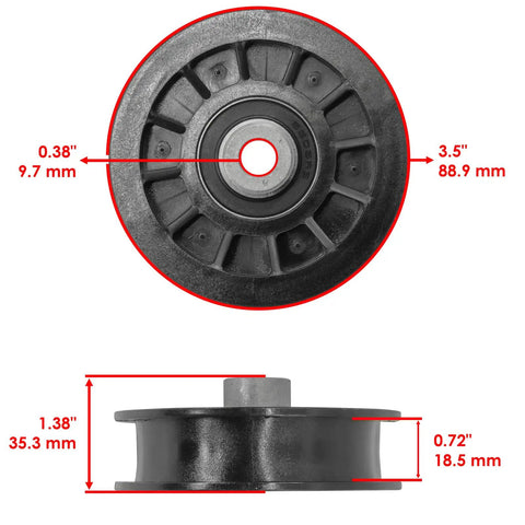 Smooth Operation On Your Ride: Premium Replacement Flat Idler Pulley compatible with Husqvarna GTH24K54 and GTH24V52, 3.5" diameter.