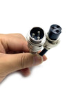 Hand holding 16.4 Foot GX16 3 Pin Cable From Male To Female Head Cordset For Aviation Panel Mount Connector