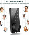 Keyless Entry Smart Door Lock With Touchscreen Keypad And Handle, Digital Deadbolt, App Control, Auto Lock, nine faces