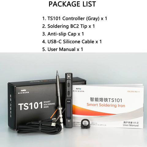 Smart Soldering Iron Upgrade TS101 With PD And DC Power 90W Max Pocket Size Beast of a Programmable Welding Station USB C Input OLED Display Heats Up in 10 Seconds 50 400 C Range Includes Original BC2 Tips