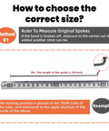 Diagram showing how to measure original spokes with a ruler in method 1, related to 14G Bike Spokes 2mm Universal Steel Spokes