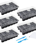 5 Seed Starter Tray Kit 5 Pack Propagator For Seed Starting With Humidity Vented Domes And Base 40 Cells Per Tray Total 200