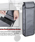 Waterproof Grill Tool Storage Bag With Foldable Design Portable BBQ Utensil Organizer for camping and hiking, side view