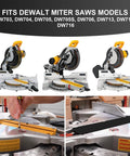 Zero Clearance Insert For 10 Inch And 12 Inch Compound Miter Saws with models DW703 to DW716, universal throat plate installed.