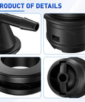 Gas Golf Cart Fuel Tank Vent Assembly With Insulator Grommet Repair Kit detail views, showing nylon composite structure