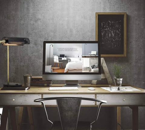 LED Desk Lamp With USB Charging Port And Flexible Swivel Arm on a desk setup with computer