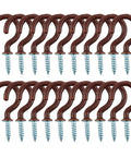 Cup Ceiling Hooks 1 Inch Vinyl Coated Metal Screw In Holder Hooks For Home Office Plants Outdoor Lights Hanger Brown Pack Of 20