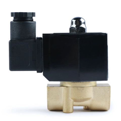 Solid Brass 3/8 Inch NPT Electric Solenoid Valve 12V DC Normally Closed With Viton Seals For Air Water Oil Fuel Non Potable Lines