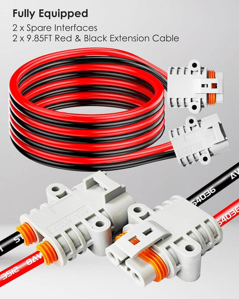 Waterproof PWM Controller For DC 12-48V 35A Motor Speed Controller With 4 Spare Interfaces And 2 9.85Ft Extension Wires