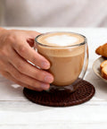 Double Wall Insulated Espresso Cups 5 Oz Glass Set Of 2 For Coffee Machines Clear Mugs That Keep Drinks Hot Or Cold Condensation Free