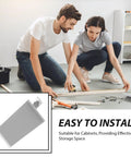 Heavy Duty Concealed Soft Close Cabinet Hinges For Gray Surface Mount Doors 2 Pack next to DIY installation scene