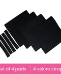 Foot Friendly Bunk Bed Ladder Pads With Soft Brushed Fabric For Plush Foot Comfort, Anti Slip Dots On Bottom, Durable Hook And Loop Straps Showcasing Black Set Of 4 With Velcro Straps