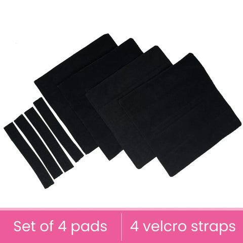 Foot Friendly Bunk Bed Ladder Pads With Soft Brushed Fabric For Plush Foot Comfort, Anti Slip Dots On Bottom, Durable Hook And Loop Straps Showcasing Black Set Of 4 With Velcro Straps