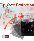 Compact Personal Space Heater With ESave Energy Saving Function, Three Heat Settings, Adjustable Thermostat, tip-over protection.