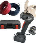Battery Operated Hydraulic Cable Cutter For Copper And Aluminum Cables 18V Electric Ratchet Wire Cutter Electric Wire Cutting Tool For Cu And Al Cable EC 50M with case, cables, and battery
