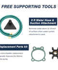 12V Portable Electric Water Transfer Pump with On Off Switch and Suction Hose Kit, 6 ft hose and replacement parts