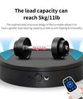 Foxvee Remote Control Electric Turntable Display Stand 360 Degree Silent Spinning Platform For Showcases 4.5 inch base showing weight capacity of 5kg/11lb.