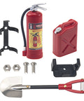 1 To 10 RC Scale Fire Extinguishers Mini Fuel Tank And Metal Shovel Decoration Set for Traxxas and Axial RC Crawler Car