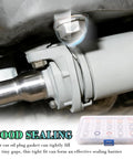 Closeup of 105Piece Car Oil Drain Plug Gasket Set With M10 To M20 Crush Washers 15 Specifications in use on car part.