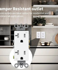 Heavy Duty Decorator Receptacle Outlet 20 Amp 125 Volt Tamper Resistant Grounding UL Listed in kitchen setup