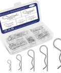 Heavy Duty Cotter Pin Set 50 Pcs Assortment Kit with 5 Sizes R Clips and Spring Fasteners for Trailer Hitch Locking Clamps