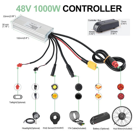 48V 1000W Rear Hub Motor Ebike Conversion Kit For Fat Tire 20 And 26 Inch Bikes With Optional Display And Battery Pack Beefed Up Torque Quick Acceleration All Season Snow Beach Riding Upgrade