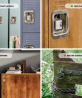 Set Your Own Combination Padlock 643D 1 Pack Indoor Locker and Cabinet Lock Silver Durable Steel Security for School Gym Office and Home Storage Ideal For Lockers Cabinets and Home Storage Needs No Brainer. Image shows padlocks used on school lockers, gym lockers, office cabinets, and not recommended for outdoor use on gates.
