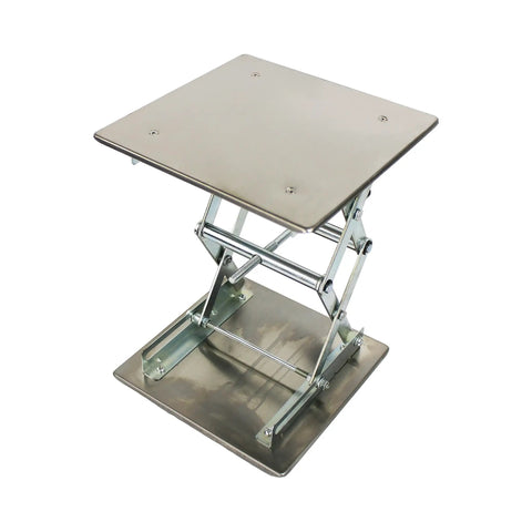 Heavy Duty Stainless Steel Scissor Lift Table For Labs, 12x12 platform, smooth adjustable height, durable SS304 material.