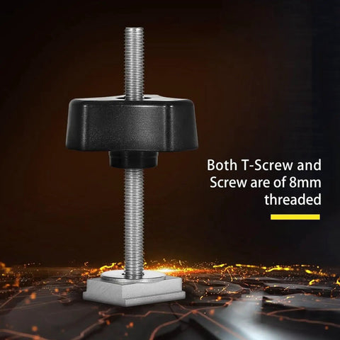 8mm threaded T-Screw from Sturdy Stainless Steel T Track Kit For Woodworking Jigs And Fixtures, Quick Install On Flush Mounted Rails