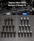 Valve Cover Bolt Kit 22 Pack for 3.0L V6 BMW Engines 2006 2007 325i 330i 525i 530i Z4 OE Replacement Screws for a Snug Seal and Leak Free Performance Today, old and new bolts shown