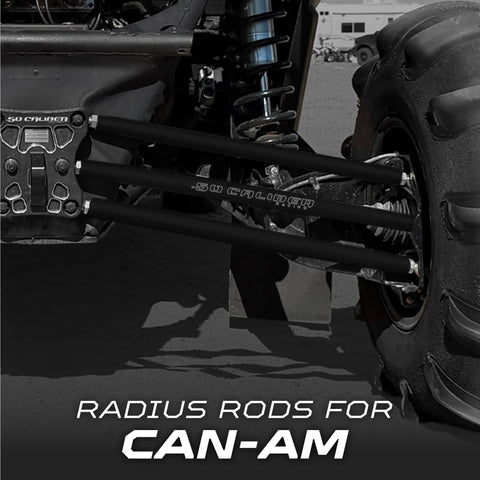 Beefed Up Radius Rods For Can Am Maverick X3 2018 Upgrade Kit Billet Aluminum Rod Set For 64 And 72 Inch Wide Suspension Black Finish Durable Replacement, rear suspension view
