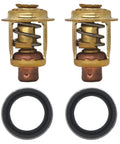 Two Pack Plug N Play 143 Degree Fahrenheit Thermostats And Seals Kit For V6 Outboard Motors 135 150 175 200 HP Replacement 75692Q2 75692 Q2 Seals Included