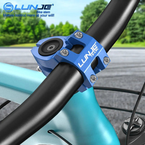 31.8mm MTB Bike Stem 45mm Short Reach Built Tough In CNC 6061 T6 Aluminum Anodized Blue With Sandblasted Matte Finish