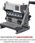 8 Inch 3 In 1 Metal Brake Shear Roll Machine For 20 Gauge Steel Burr Free Cutting 90 Degree Bends And Cone Rolling Slip Roll