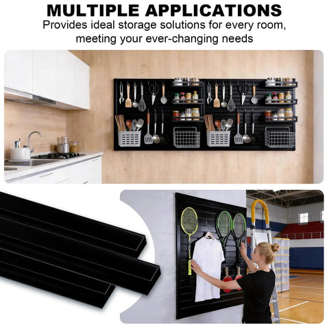 Two Pack PVC Garage Wall Organizer Panels 4 By 8 Ft Heavy Duty Storage System Holds 300 Lbs Per 4x1 Ft Section in kitchen use