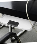 Under Desk Keyboard Tray With Slick Glide Mechanism And Ergonomic Wrist Rest For Smooth Typing Sessions, mounted under desk.