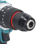 Close-up of Premium Cordless Drill With Two Variable Speeds And Twenty Three Torque Clutch Modes Featuring A Half Inch Keyless Chuck.