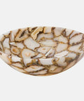 Drop Dead Gorgeous Natural Agate Vessel Sink 24 Inch Sleek Polished Stone Bathroom Vanity Basin With Ultra Smooth Non Porous Glaze, unique round design.