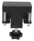 No Sweat 2 Piece Cabinet Clamps For Drawer Face Frame Positioning Quick Install Guide showcasing black steel clamp with adjustable knobs.