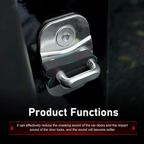 Heavy Duty Silicone Car Door Shock Absorber Pads To Ditch Door Smacks For Smooth Quick Closures Universal Noise Dampening Auto Silencer close-up on installation.