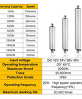 Heavy Duty DC 12V Linear Actuator Electric Push Rod With 900mm Stroke And Rock Solid 1500 Newton Force IP65 Waterproof cylinder specifications chart.