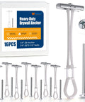 Heavy Duty Toggle Anchors With Bolts For Drywall Rock Solid Wall Mount Kit No Wiggle Room Holds Heavy TV Gear Built Tough in 16PC set.