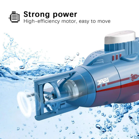 Mini RC Submarine Remote Control Boat With 360 Degree Rotation And Precise 6 Channel Control, showing strong motor power.